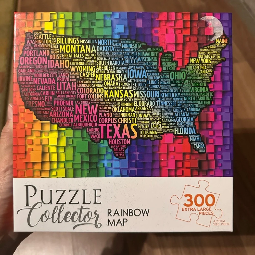 Puzzle Collector Rainbow Map 300 Pieces - Picture 1 of 3